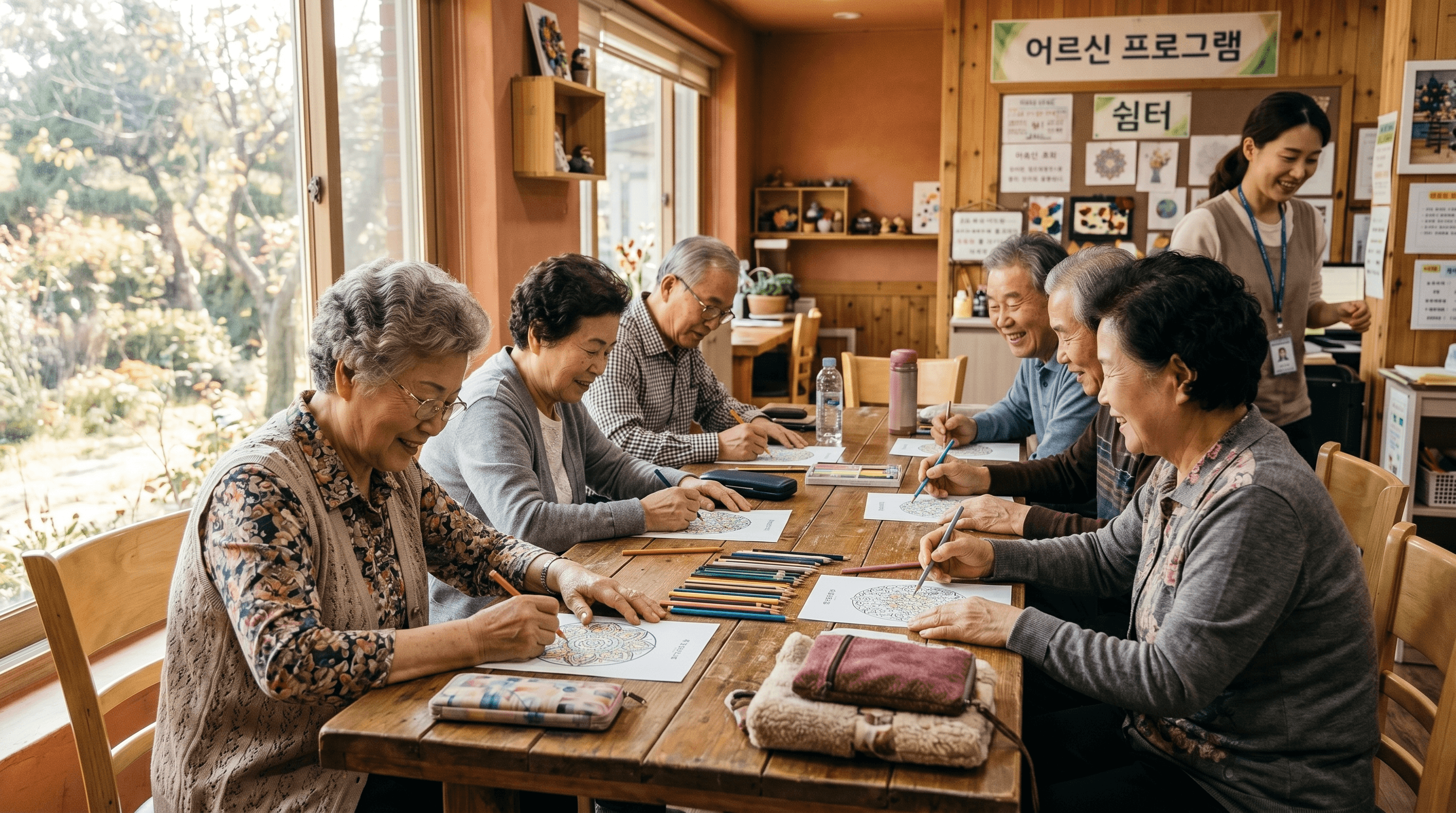 시니어 데이케어 컬러링 활동